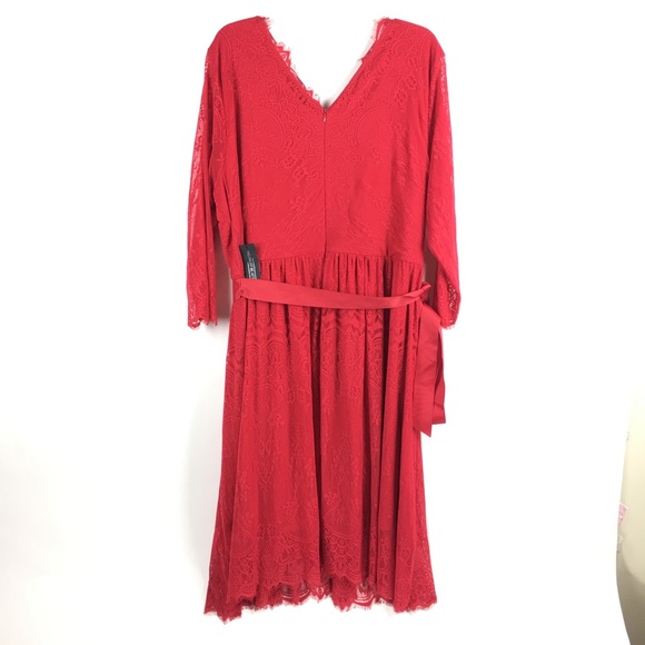 Lane Bryant Womens Tie Waist Flare Dress Lace - Picture 6 of 8